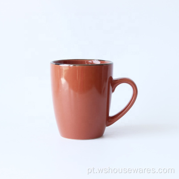 Cor vitrificada 12oz café leite chá caneca stoneware